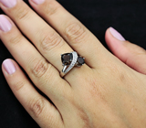 Элегантное серебряное кольцо с дымчатым кварцем Серебро 925