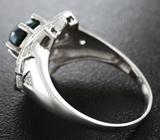 Серебряное кольцо с великолепным кристаллическим черным опалом Серебро 925