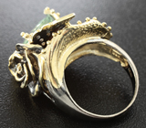 Серебряное кольцо с празиолитом и аметистом Серебро 925