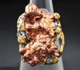 Серебряное кольцо с самородной медью Серебро 925