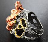Серебряное кольцо с самородной медью Серебро 925