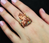 Серебряное кольцо с самородной медью Серебро 925