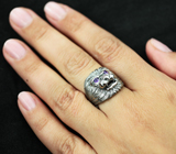 Серебряное кольцо «Лев» с аметистами Серебро 925