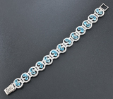 Серебряный браслет с голубыми топазами Серебро 925