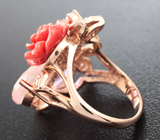 Чудесное серебряное кольцо с розовым кварцем и аметистом Серебро 925