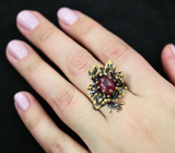Серебряное кольцо с рубином Серебро 925