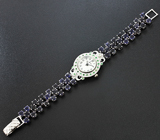 Часы с цаворитами на серебряном браслете с иолитами Серебро 925