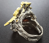 Серебряное кольцо со скаполитом, перидотами и аметистами Серебро 925