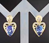 Серьги с танзанитами и дейкосапфирами Золото