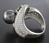 Эффектное серебряное кольцо с кубиком циркония Серебро 925