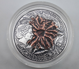 Серебряная арт-монета с застывшей лавой