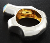 Серебряное кольцо с ограненным кристаллическим опалом Серебро 925