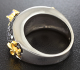Серебряное кольцо с танзанитом и кожей ската Серебро 925