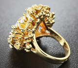 Золотое кольцо с топовым 8-каратным опалом «Арлекин» и бриллиантами Золото