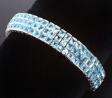 Шикарный серебряный браслет с голубыми топазами Серебро 925