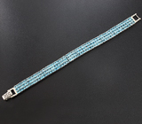 Шикарный серебряный браслет с голубыми топазами Серебро 925