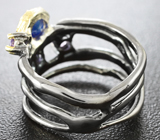 Серебряное кольцо с solid опалом и аметистами Серебро 925