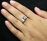 Изящное серебряное кольцо со звездчатым сапфиром Серебро 925