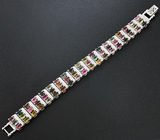 Серебряный браслет с разноцветными турмалинами Серебро 925