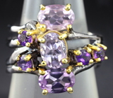 Серебряное кольцо с аметистами Серебро 925
