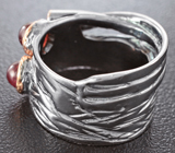 Серебряное кольцо с родолитами гранатами Серебро 925