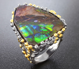 Серебряное кольцо с аммолитом аммонита Серебро 925