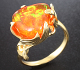 Золотое кольцо с кристаллическим опалом 3,98 карат Золото