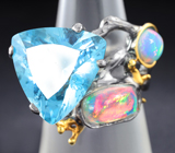 Серебряное кольцо с топазом и эфиопскими опалами Серебро 925