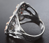 Серебряное кольцо с абалоном, мозамбикскими гранатами и сапфирами Серебро 925