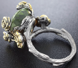 Серебряное кольцо с зеленым аметистом Серебро 925