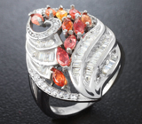 Чудесное серебряное кольцо с сапфирами Серебро 925