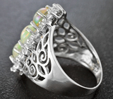 Чудесное серебряное кольцо с эфиопскими опалами Серебро 925