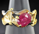 Серебряное кольцо с рубином Серебро 925