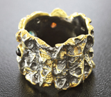 Серебряное кольцо с черными кристаллическими опалами Серебро 925