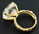 Золотое кольцо с рутиловым топазом 22,2 карат и бриллиантами Золото