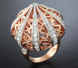 Крупное серебряное кольцо-луковка Серебро 925