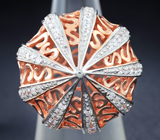 Крупное серебряное кольцо-луковка Серебро 925