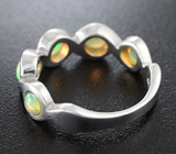 Прелестное серебряное кольцо с эфиопскими опалами Серебро 925