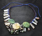 Колье с амазонитом, яшмой и агатом 