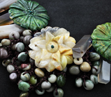 Колье с амазонитом, яшмой и агатом 