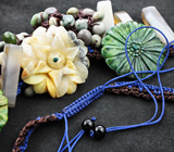 Колье с амазонитом, яшмой и агатом 