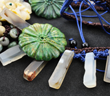 Колье с амазонитом, яшмой и агатом 