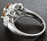 Замечательное серебряное кольцо с империал топазами Серебро 925