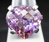 Кольцо c превосходным крупным аметрином и лейкосапфирами Серебро 925