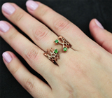 Серебряное кольцо с диопсидами Серебро 925