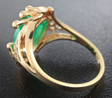 Золотое кольцо с изумрудом 4,1 карат и бриллиантами Золото