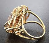 Золотое кольцо с топовым империал топазом массой 20,8 карат и бриллиантами Золото