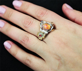 Серебряное кольцо с мексиканским jelly опалом и сапфирами Серебро 925