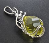 Кулон с лимонным цитрином и сапфирами