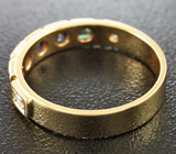 Золотое кольцо с александритами 0,53 карат и бриллиантами Золото